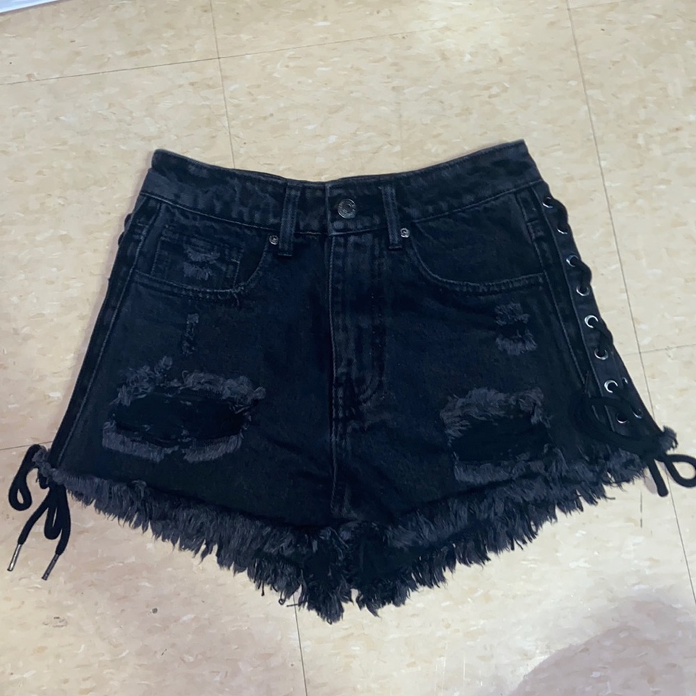 Forever 21 black denim shorts